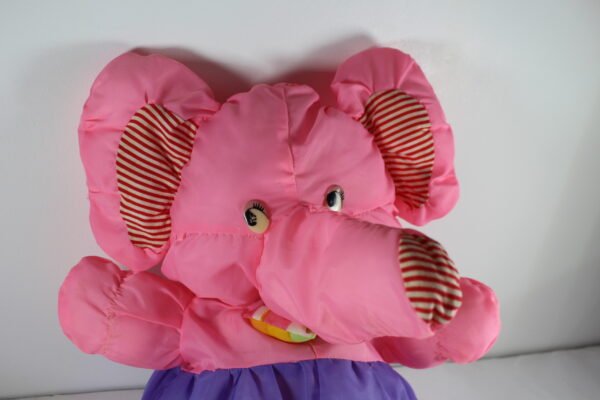 Puffalump Like Elephant Pink Rose Vintage 1980/s – Image 5